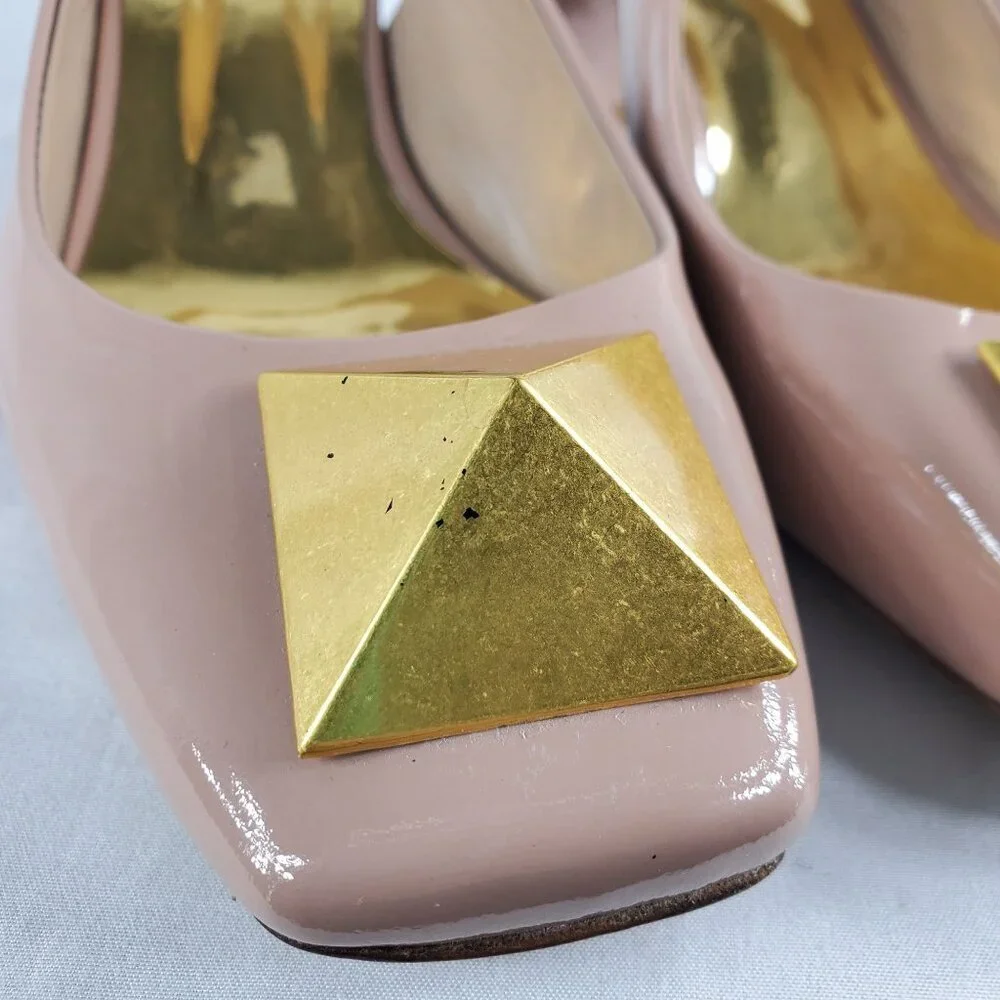 Valentino Garavani Women's Pink One Stud Patent Leather Pumps Size 8.5 - Picture 16 of 16